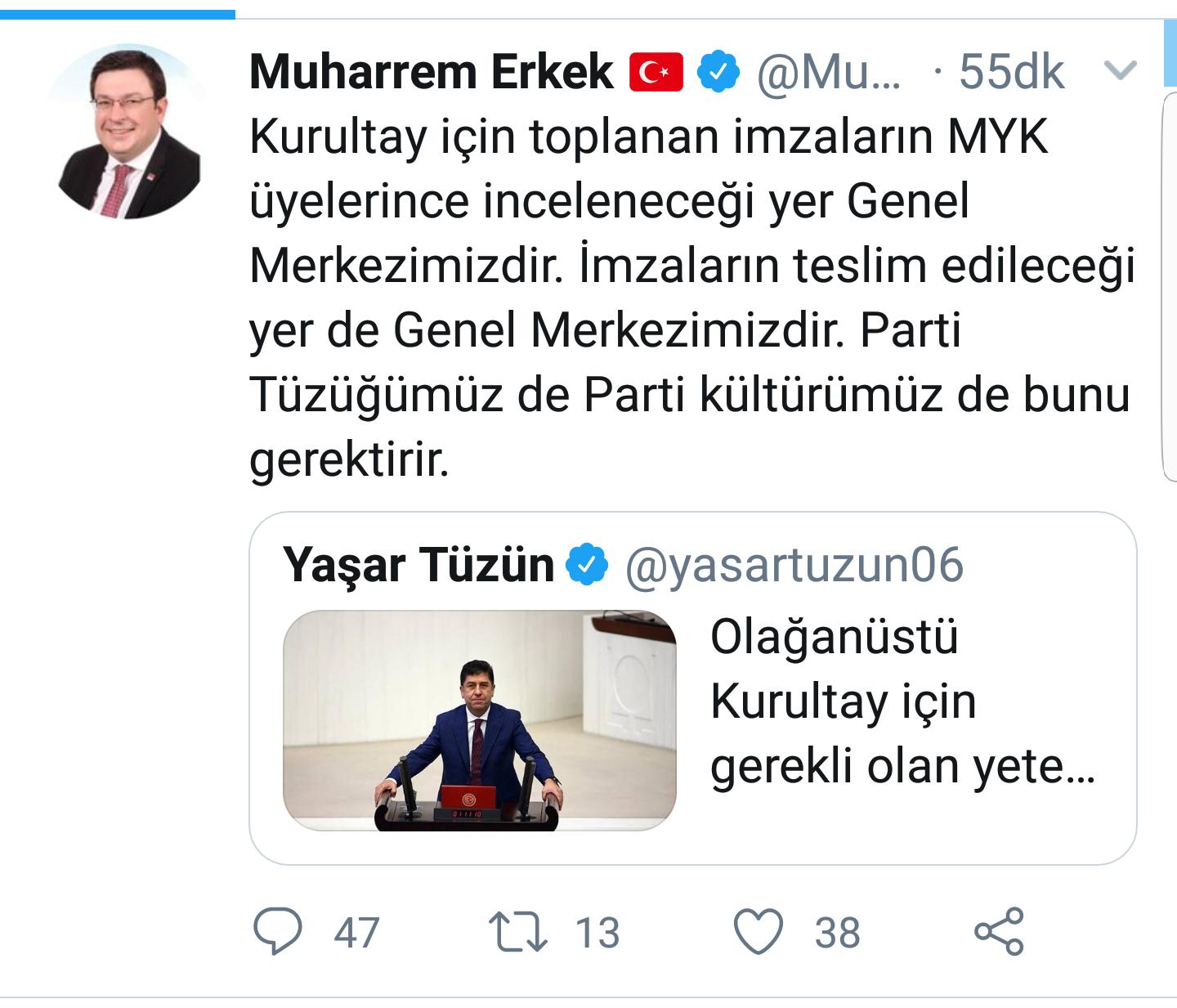 Erkek’ten Tüzün’ e tepki!