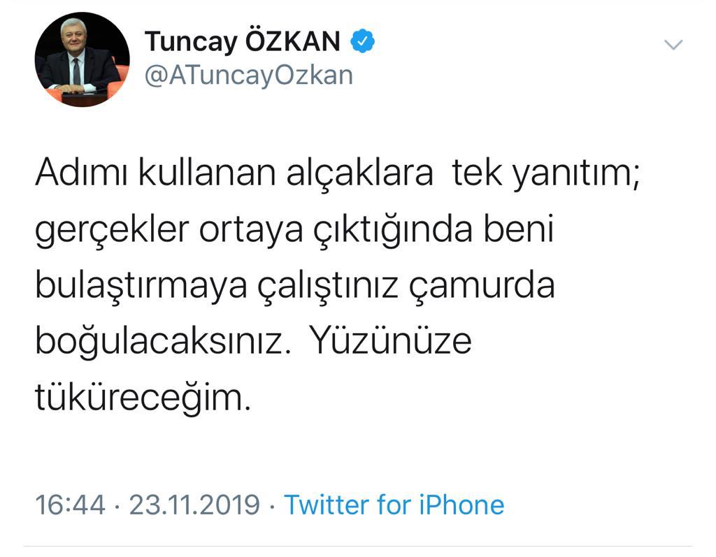 TUNCAY ÖZKAN; “YÜZÜNÜZE TÜKÜRECEĞİM”