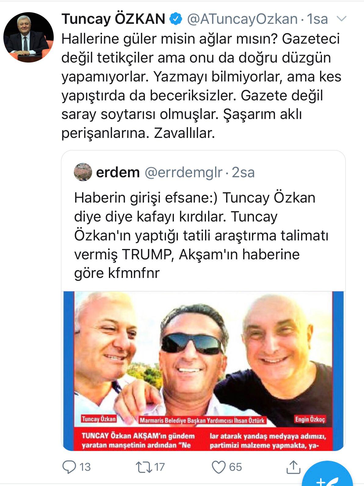 TUNCAY ÖZKAN SUSKUNLUĞUNU BOZDU