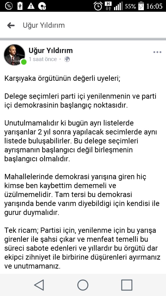 UĞUR YILDIRIM’DAN YOLDAŞLIK VURGUSU