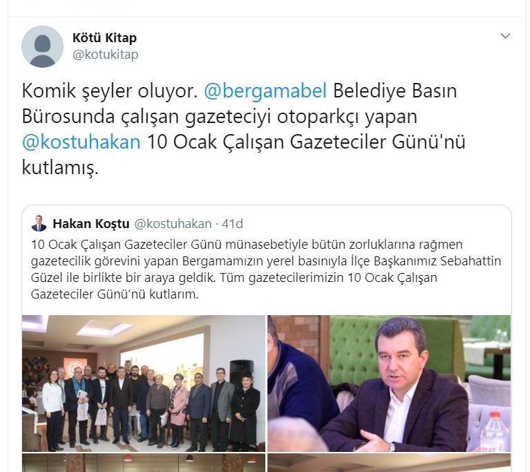 AK PARTİLİ BERGAMA BELEDİYE BAŞKANI KOŞTU, BASIN ÇALIŞANINI OTOPARKA SÜRDÜ
