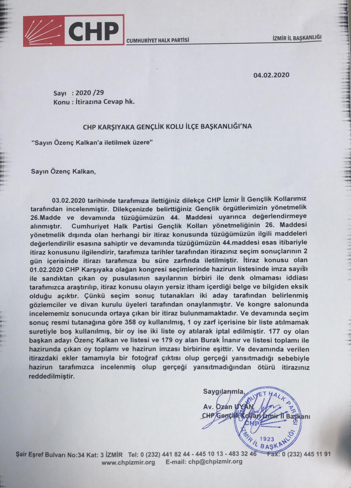 O itirazı Genel Merkez de reddetti; Karşıyaka'da Başkan İnanır…