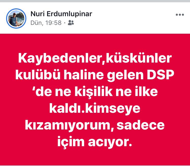 DSP'nin efsane isminden dikkat çeken paylaşım; "DSP'de ne kişilik ne ilke kaldı"