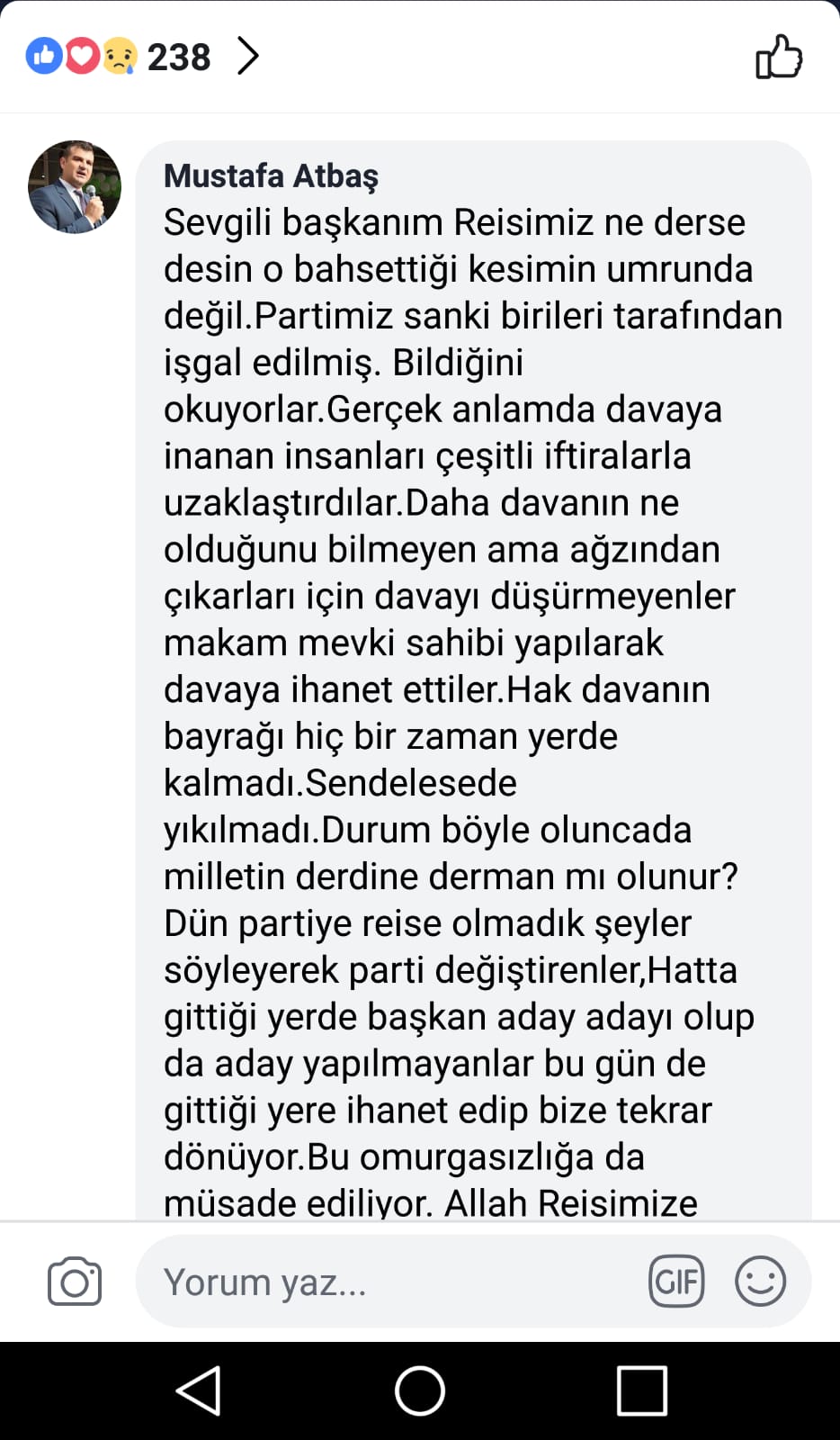 Ak Parti'li Akay'dan dikkat çeken paylaşım