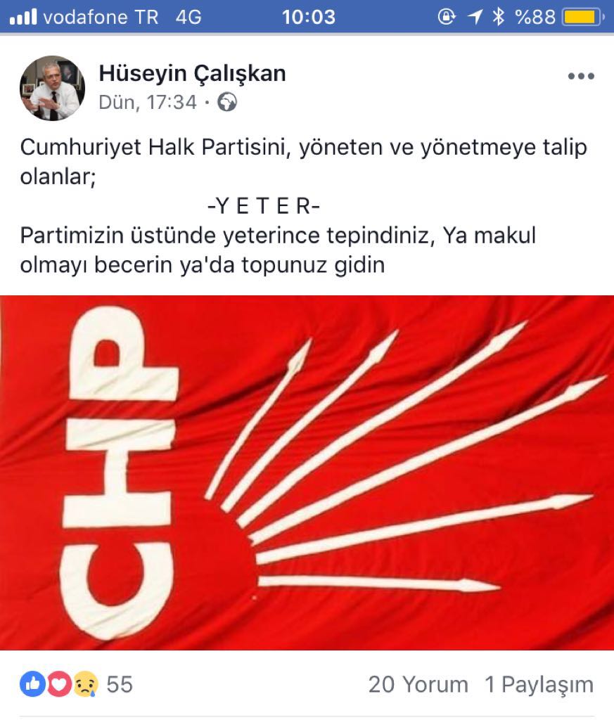 CHP'li Çalışkan:Ya makul olmayı becerin...