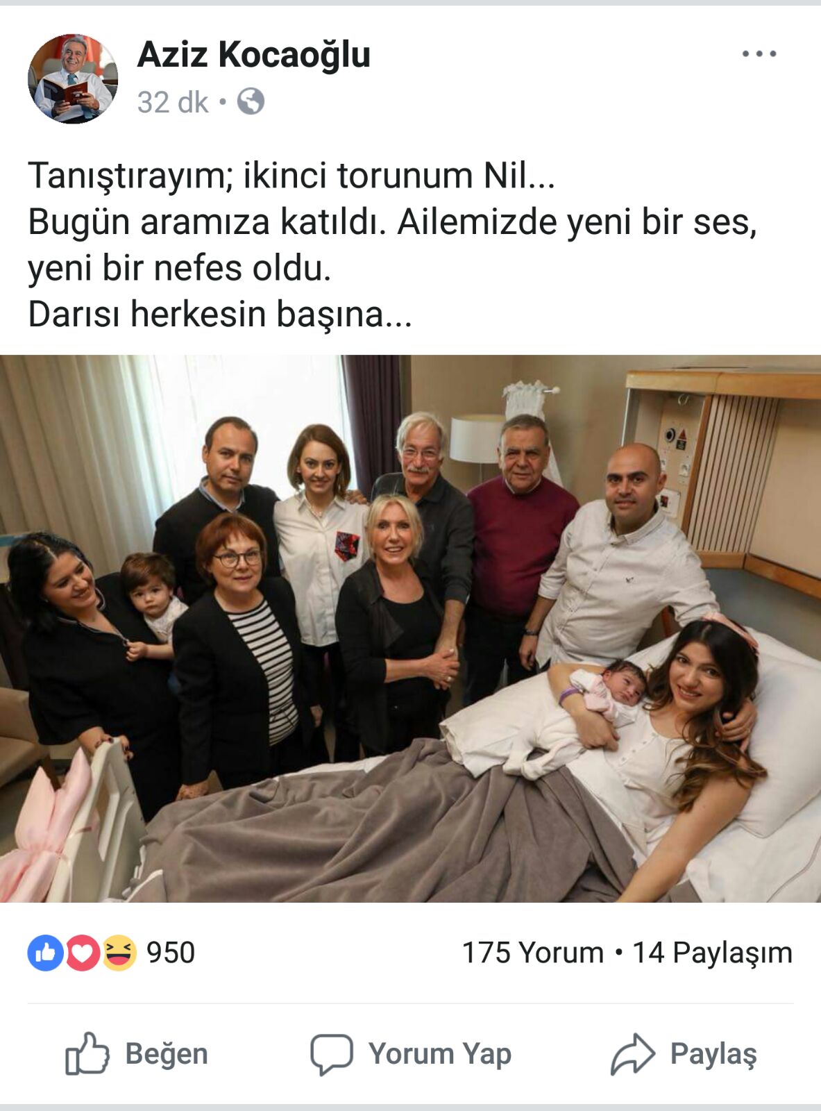 Başkan Kocaoğlu ikinci kez dede oldu