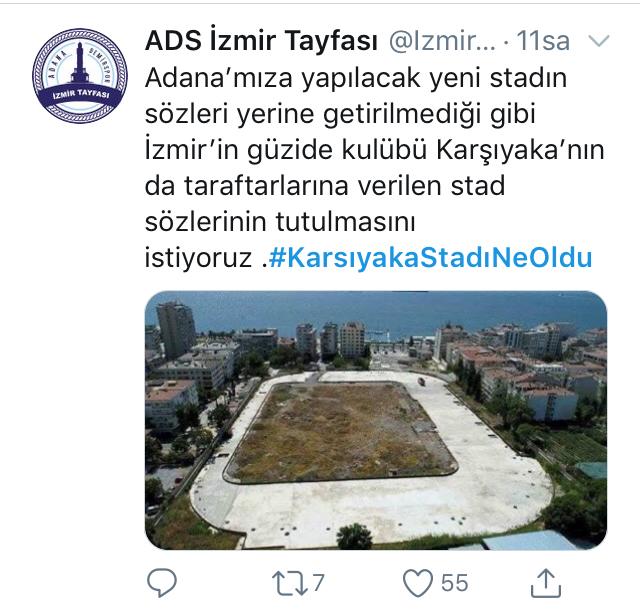 KARŞIYAKA TARAFTARI STAD İÇİN TWİTTER’İ SALLADI...