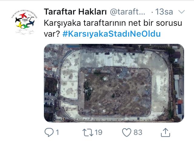 KARŞIYAKA TARAFTARI STAD İÇİN TWİTTER’İ SALLADI...
