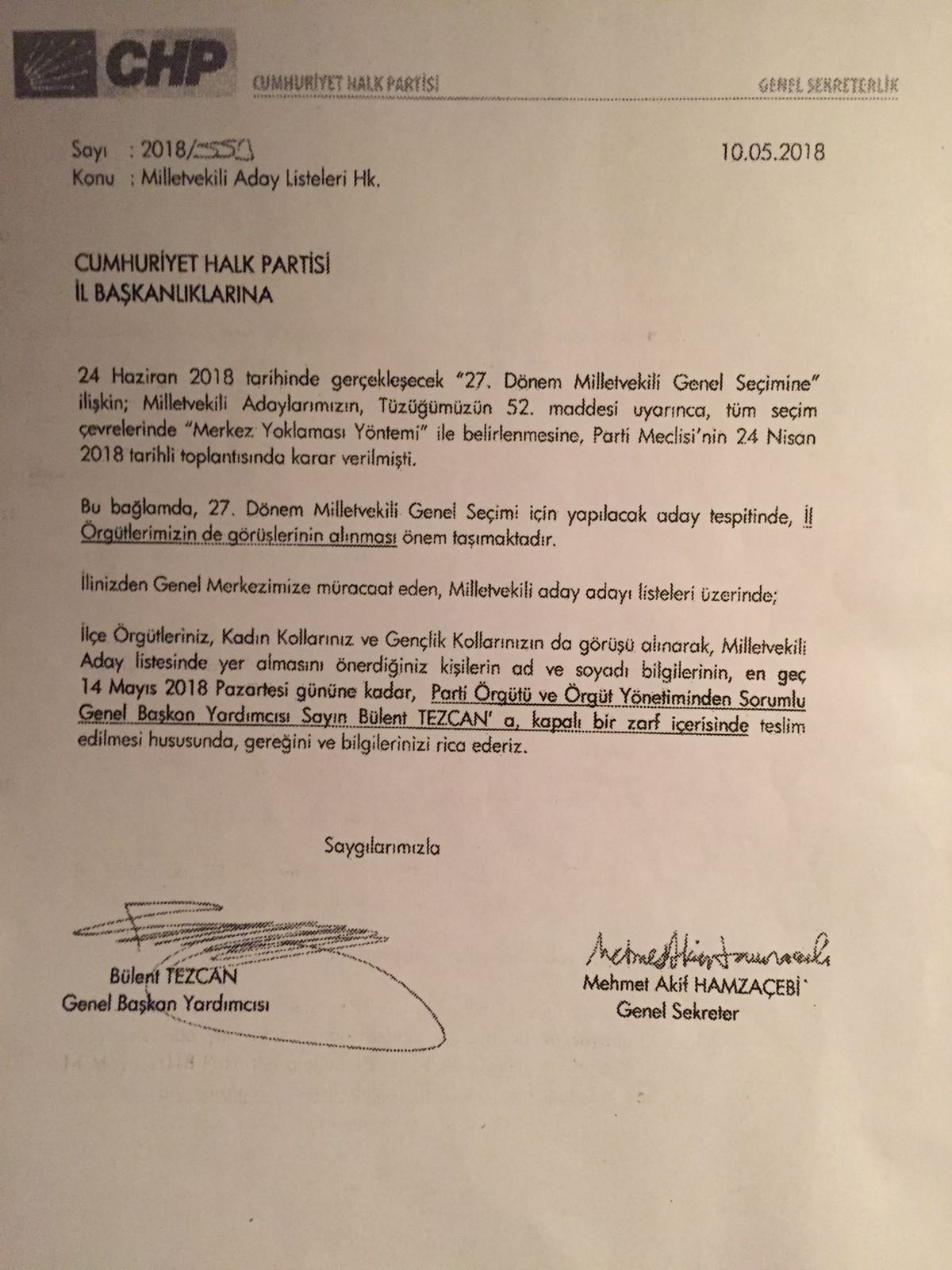 CHP'de merkez yoklaması ile adaylar belirlenecek