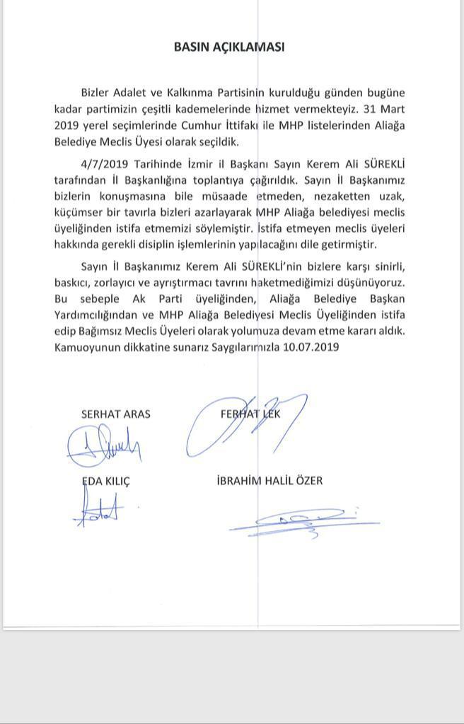 Aliağa AK Parti'de neler oluyor?