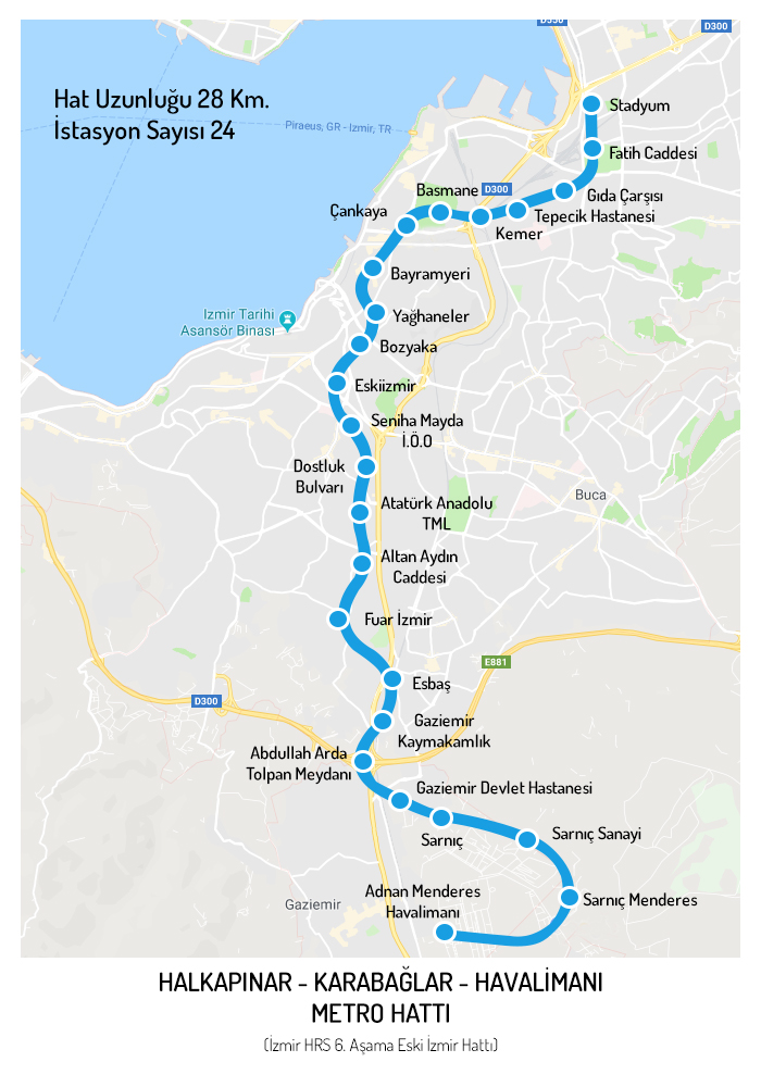Atatürk Stadı ile havalimanı arasındaki hat Karabağlar'dan geçecek
