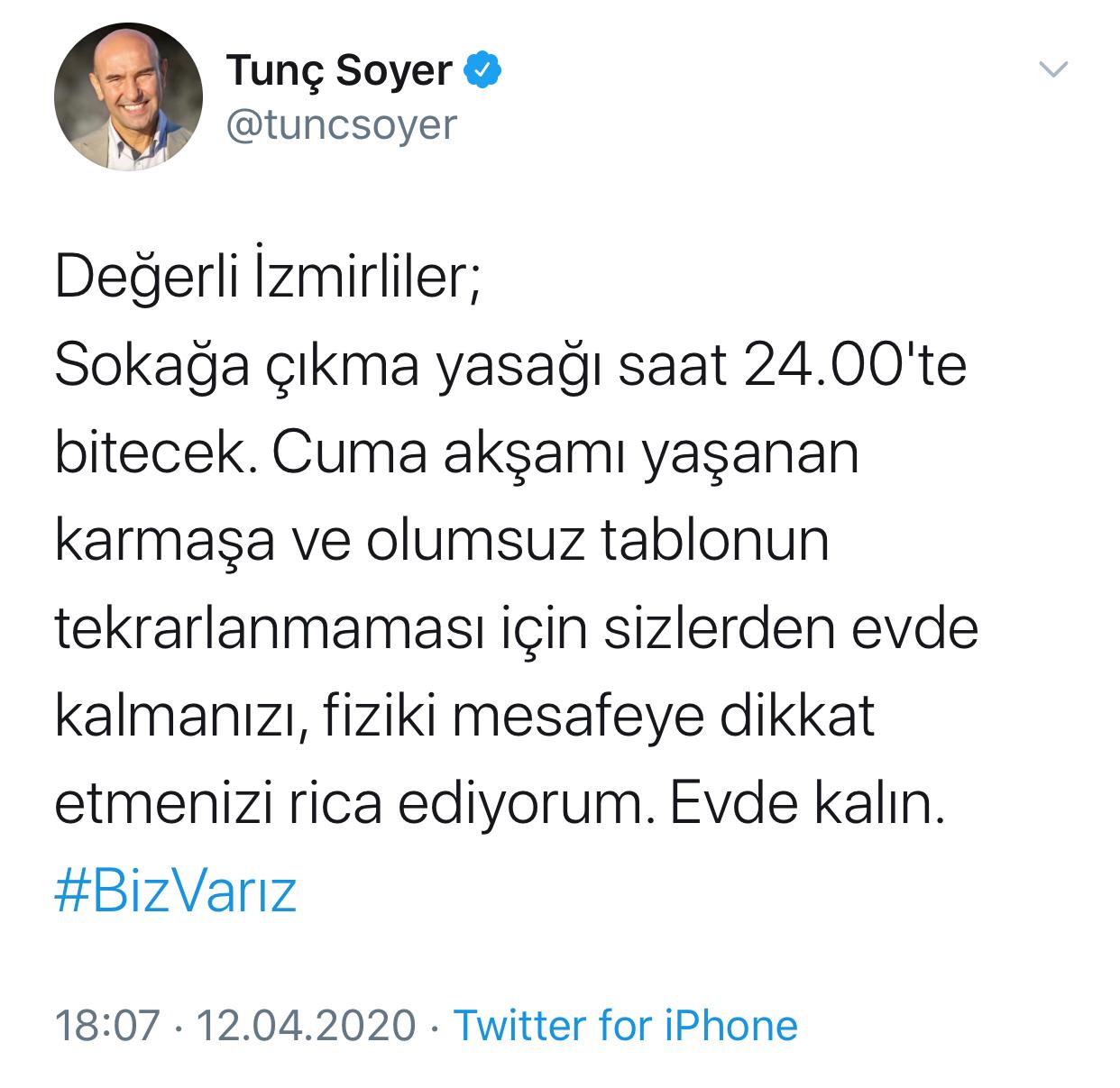 Soyer; "Evde kalın"