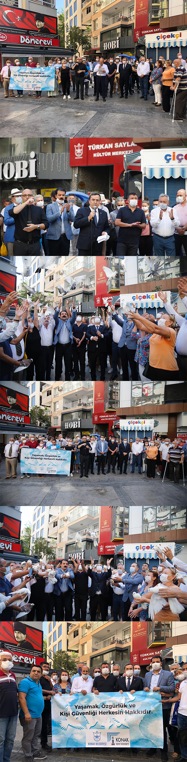 KONAK KENT KONSEYİ’NDEN 1 EYLÜL DÜNYA BARIŞ GÜNÜ’NDE GÖKYÜZÜNE BARIŞ GÜVERCİNLERİ