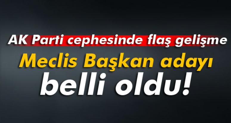 AK PARTİ'NİN MECLİS BAŞKAN ADAYI BELLİ OLDU