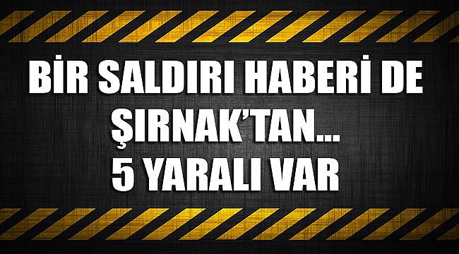 Bir saldırı haberi de Şırnak'tan... 