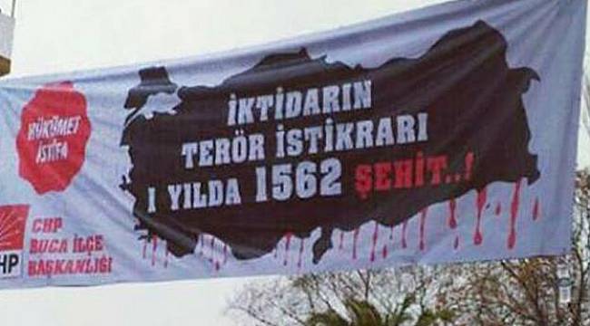 CHP Buca İlçe Başkanı Çağdaş Kaya'nın Şehit Pankartı İsyanı