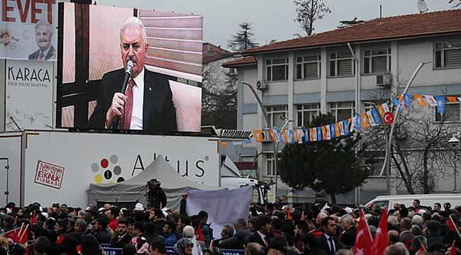 Başbakan Yıldırım Bartın Mitingine Telekonferansla Katıldı