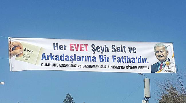 Diyarbakır'da Cumhuriyet Karşıtı Pankart