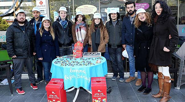 Bornova’da Şimdiden 3 Konteyner Atık Pil Toplandı