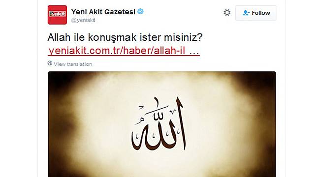 Akit'ten Allah ile Konuşmak İster misiniz Haberi
