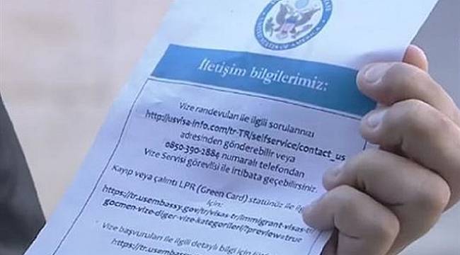 ABD vizesi için gidenlere bu kağıt veriliyor