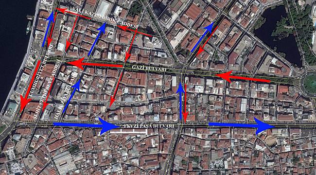 Konak-Alsancak Arasında Yeni Trafik Düzeni