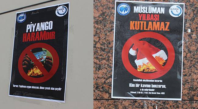 Üniversite Logolu Afişler: 'Müslüman Yılbaşı Kutlamaz', 'Piyango Haramdır'
