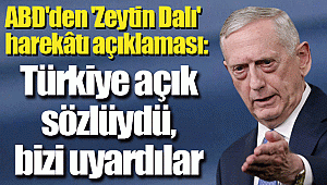 ABD'den 'Zeytin Dalı' harekâtı açıklaması: Türkiye açık sözlüydü, bizi uyardılar