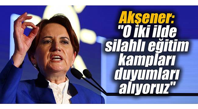 Akşener: "O iki ilde silahlı eğitim kampları duyumları alıyoruz"