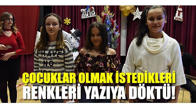 Bornova'da çocuklar olmak istedikleri renkleri yazıya döktü