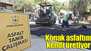 Konak asfaltını kendi üretiyor