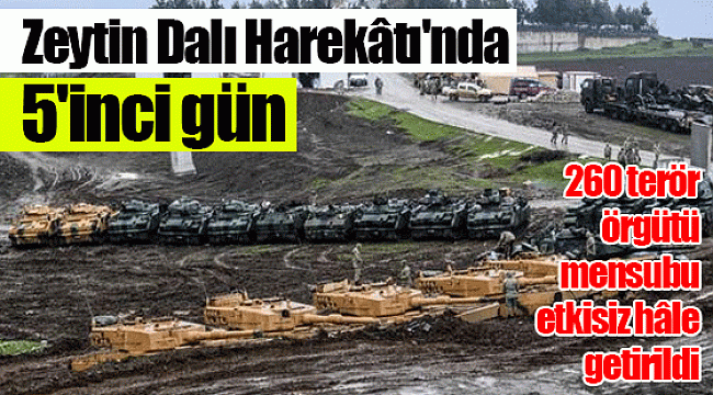 Zeytin Dalı Harekâtı'nda 5'inci gün