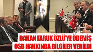Bakan Faruk Özlü'ye Ödemiş OSB hakkında bilgiler verildi