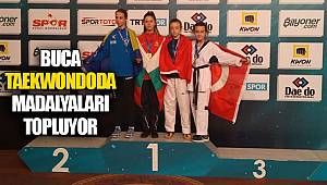 Buca taekwondoda madalyaları topluyor