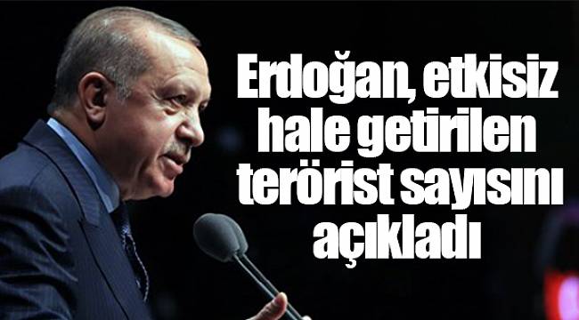 Erdoğan, etkisiz hale getirilen terörist sayısını açıkladı