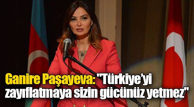 Ganire Paşayeva: "Türkiye’yi zayıflatmaya sizin gücünüz yetmez"