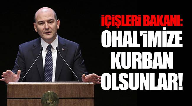 İçişleri Bakanı: OHAL'imize kurban olsunlar!