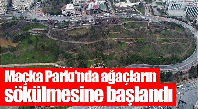 Maçka Parkı'nda ağaçların sökülmesine başlandı