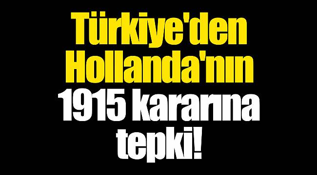 Türkiye'den Hollanda'nın 1915 kararına tepki!