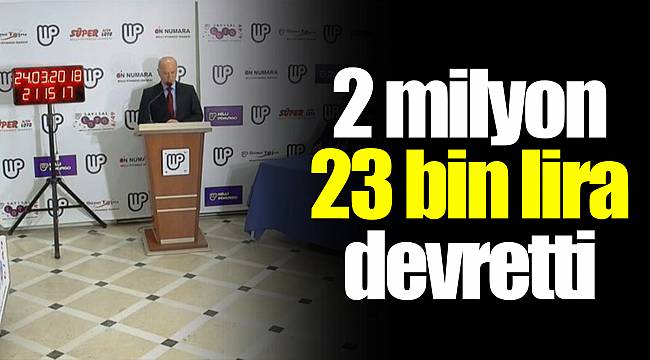 2 milyon 23 bin lira devretti