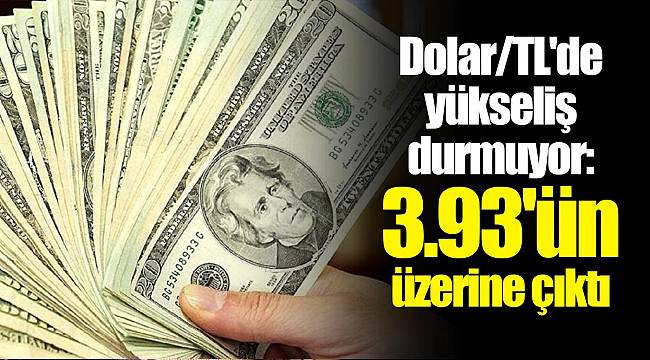 Dolar/TL'de yükseliş durmuyor: 3.93'ün üzerine çıktı