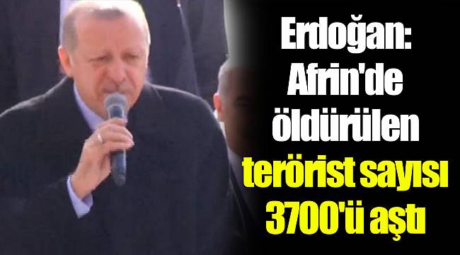 Erdoğan: Afrin'de öldürülen terörist sayısı 3700'ü aştı