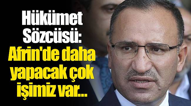 Hükümet Sözcüsü: Afrin'de daha yapacak çok işimiz var...