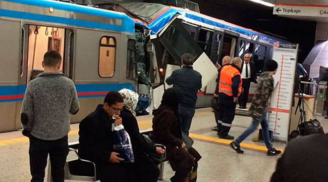 Topçular istasyonunda tramvay kazası