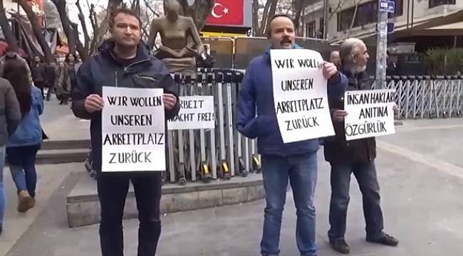 Veli Saçılık ve Engin Karataş'tan Almanca eylem: Türkçe söyledik anlamadılar