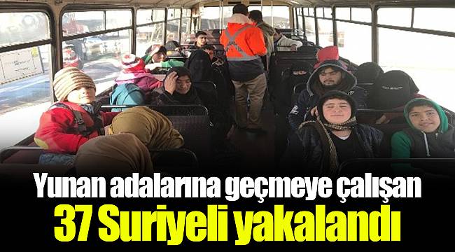 Yunan adalarına geçmeye çalışan 37 Suriyeli yakalandı