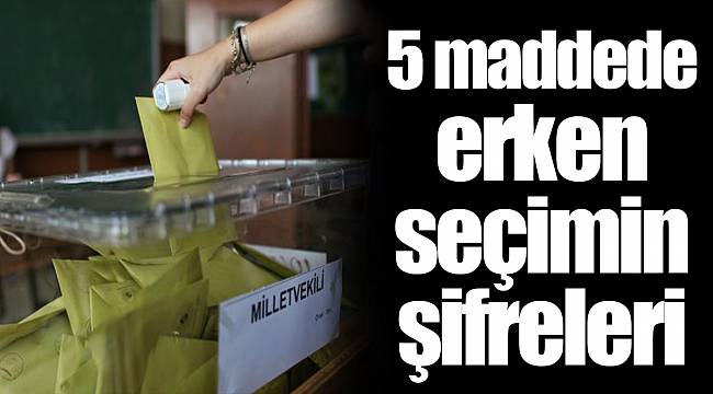 5 maddede erken seçimin şifreleri