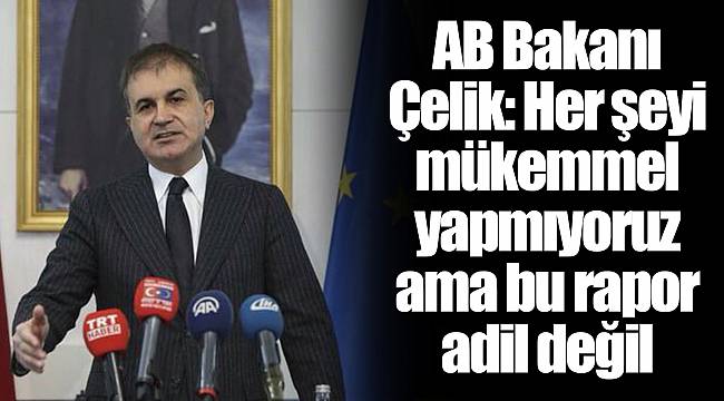 AB Bakanı Çelik: Her şeyi mükemmel yapmıyoruz ama bu rapor adil değil