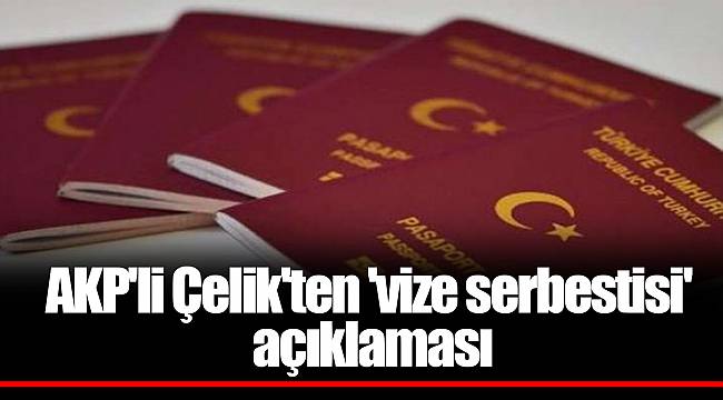 AKP'li Çelik'ten 'vize serbestisi' açıklaması