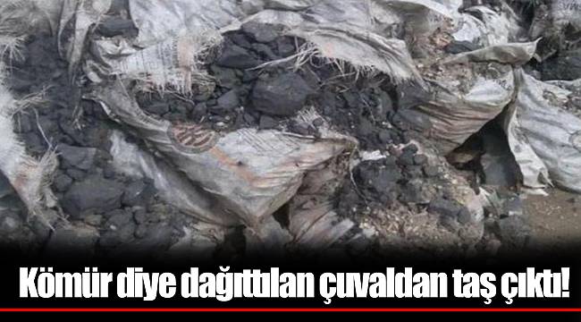 AKP'nin kömür diye dağıttığı çuvaldan taş çıktı!